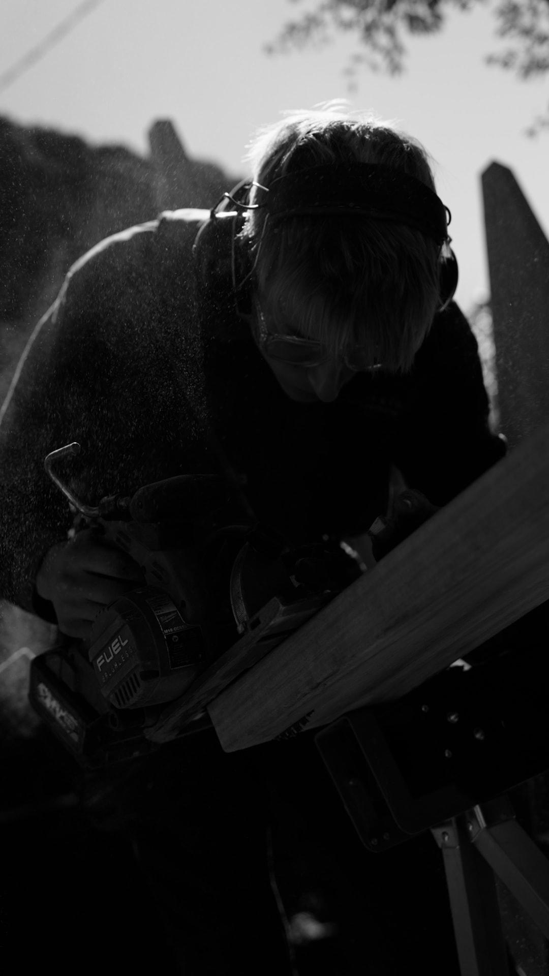 Tradesperson cutting on a Wallsend job